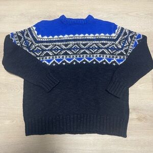 Ralph Lauren womens Nordic Crewneck Sweater - Blue and Black